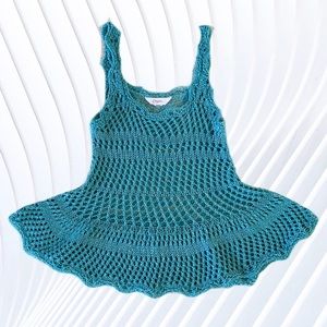 Open Weave Crochet Top w/Metallic Thread Size Med